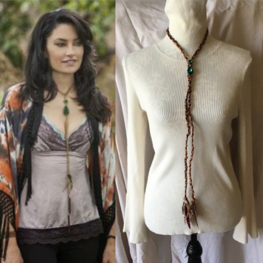 SOLD—Witches of East End Wendy's Boho Leather Lariat Necklace Handmade Replica - Picture 2 of 15